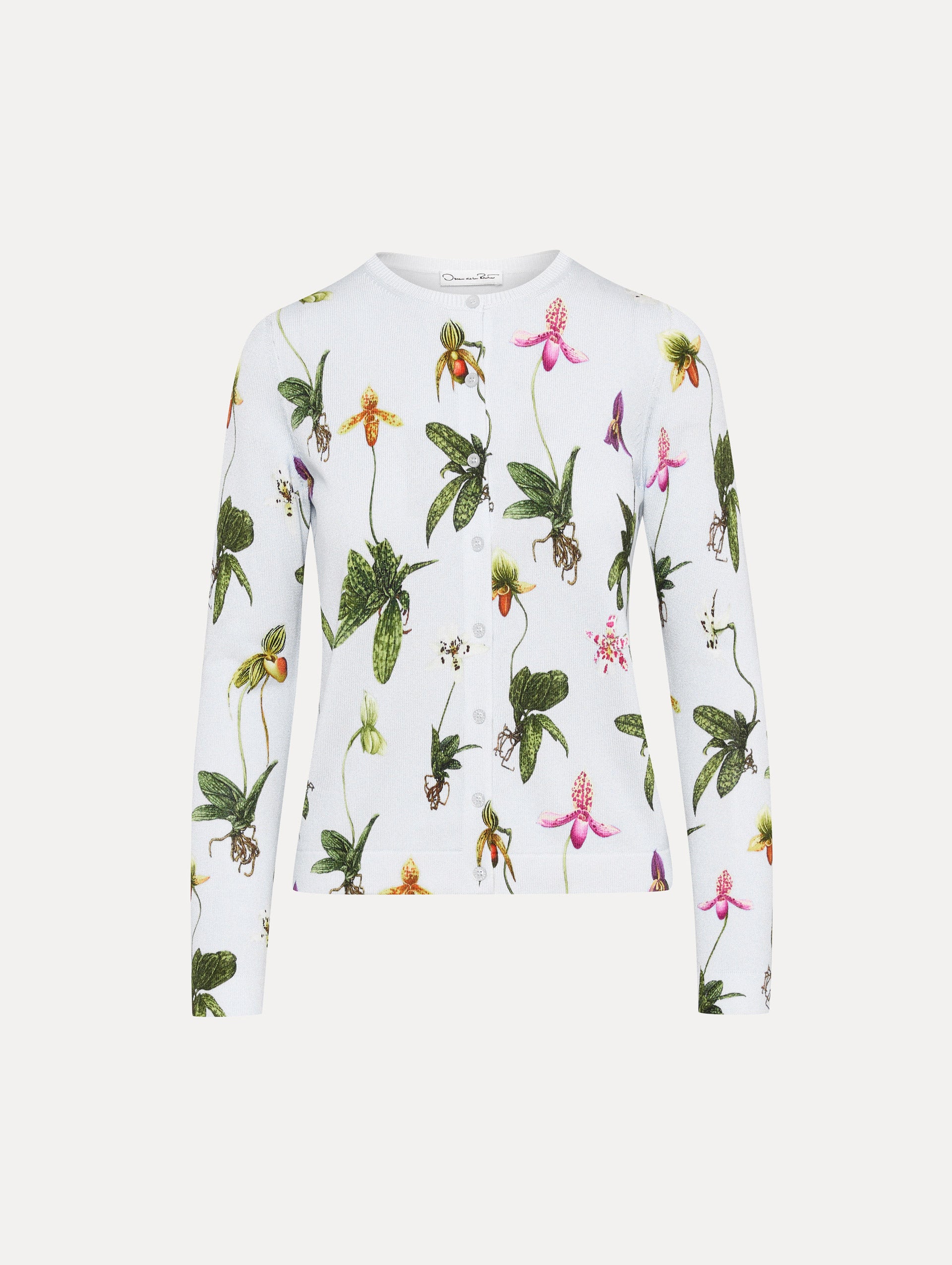 Elegant Orchid Printed Cardigan for Women - Soft & Comfortable Knit Sweater - Perfect for Spring & Fall Outfits, Office Wear, and Casual Dates