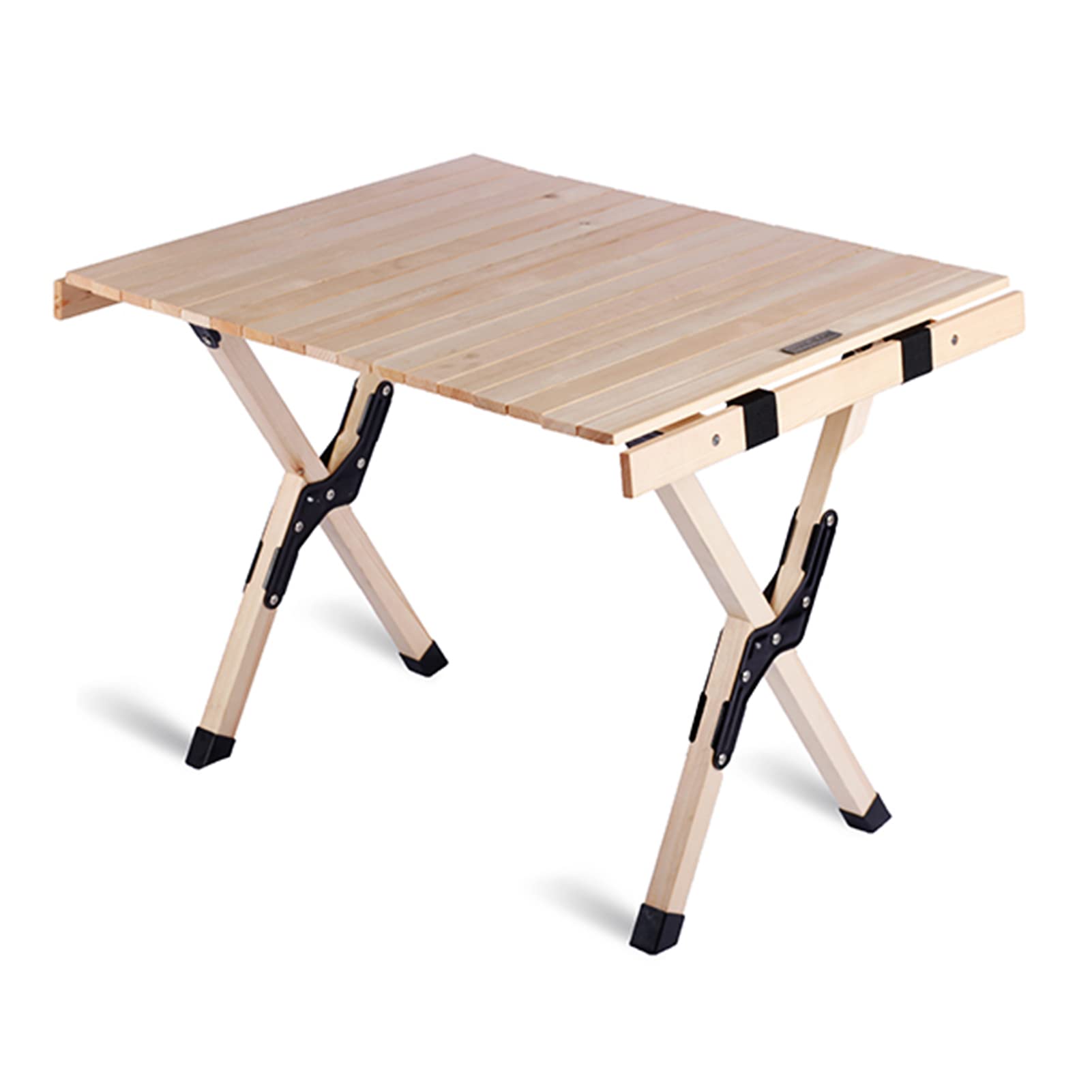 **Ultralight Portable Folding Camping Table - Compact Wooden Roll Table with Storage Bag, 100KG Load Capacity (Size S) - Perfect for Outdoor Picnics, Hiking & Beach Trips**