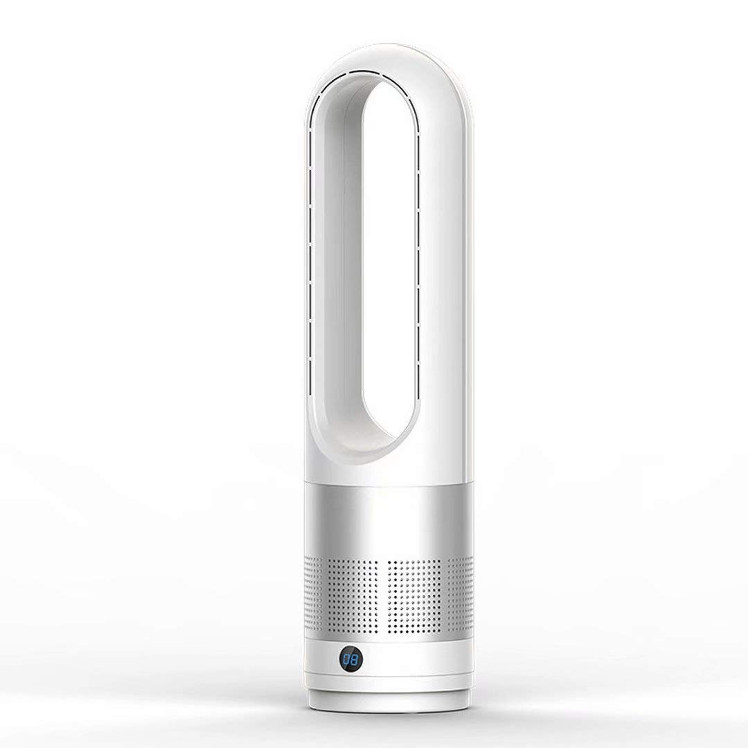 18 Inch Bladeless Tower Fan - Ultra Quiet, Leafless Household & Desktop Electric Fan with Remote Control & Oscillation - Perfect for Summer, Bedroom, Office (Silver) | Stay Cool in Home, Office & Dorm Rooms