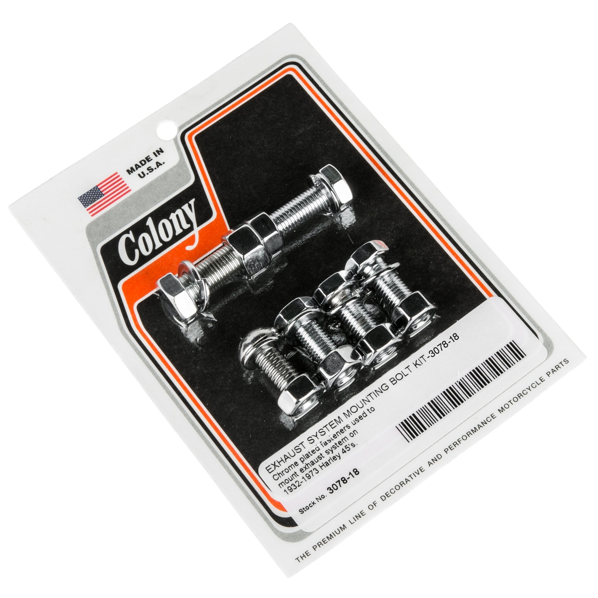 Harley Davidson 18-Piece Exhaust System Chrome Mounting Bolt Kit for 45s 32-73 Models - Motorcycle Accessories for Easy Installation & Maintenance