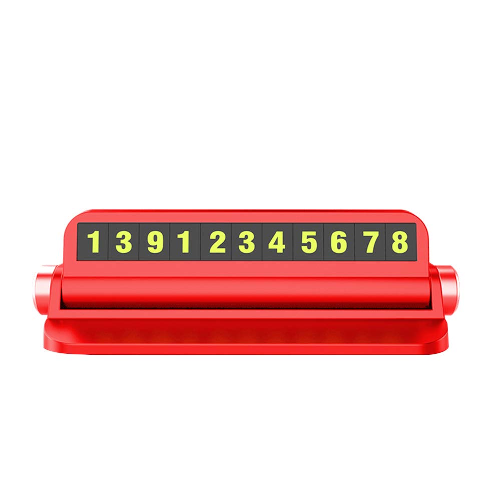Temporary Parking Number Plate - Luminous Car Phone Mount Holder with Red Sticker for Easy Nighttime Parking | Perfect for Valet, Drive-Thru & Parking Lots
