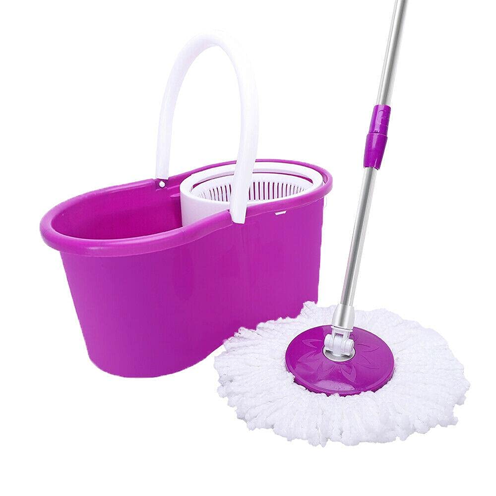 360° Rotating Microfiber Spin Mop with Wringer Bucket Set - 2 Reusable Mop Heads for Deep Floor Cleaning | Perfect for Hardwood, Tile & Laminate Floors in Home, Office & Kitchen