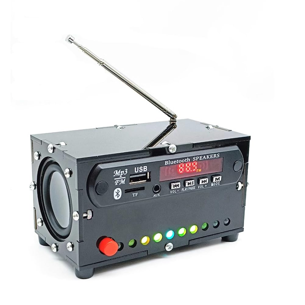 DIY FM Radio Bluetooth Electronic Kit - 5Wx2 Stereo Audio with Spectrum Display for Soldering Practice | Perfect for STEM Learning, Home Projects & DIY Music Players