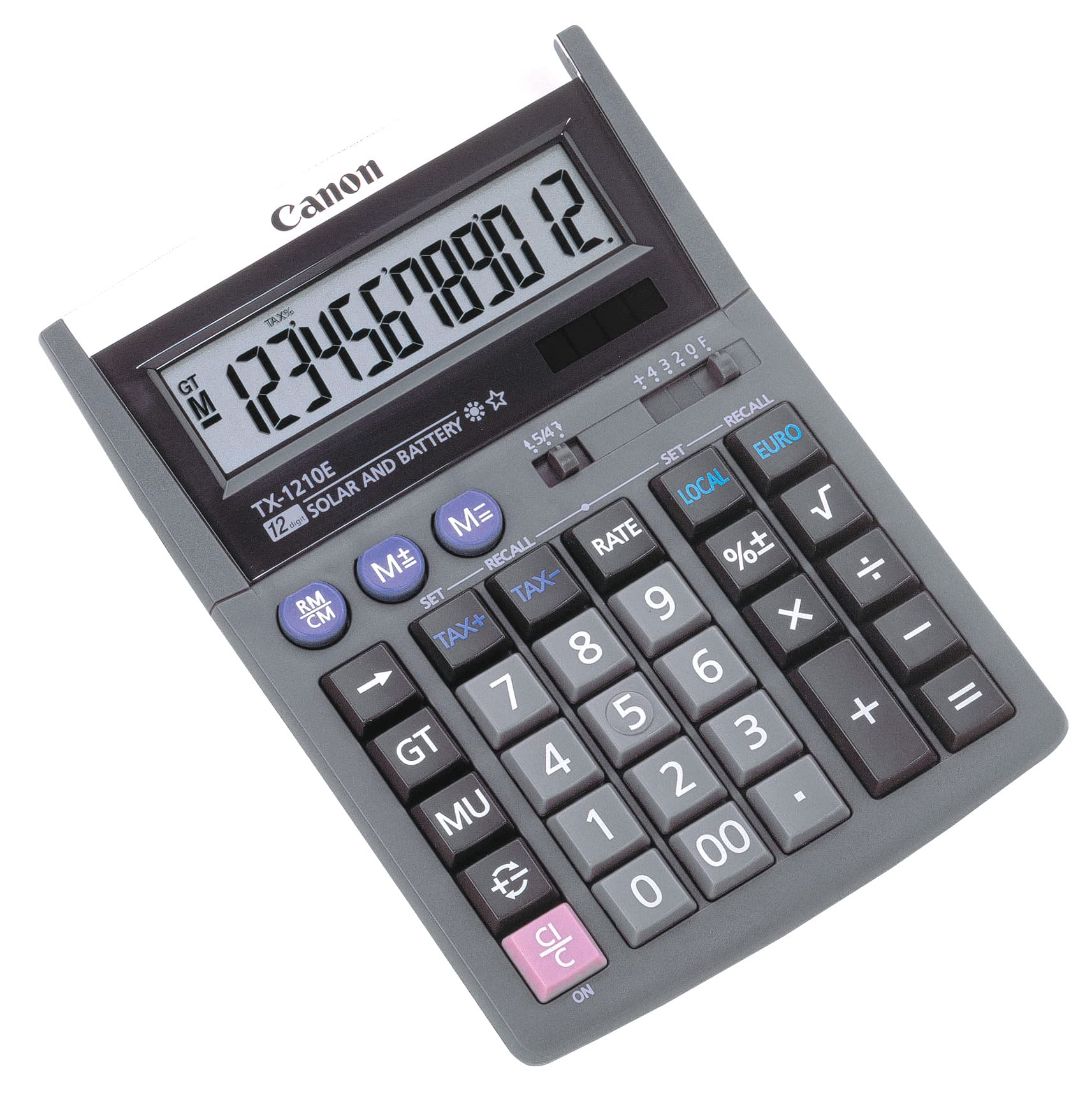 Canon WS-1210T 12-Digit Desktop Calculator with Large Display - Grey (4100A014) - Perfect for Office, School, and Financial Calculations