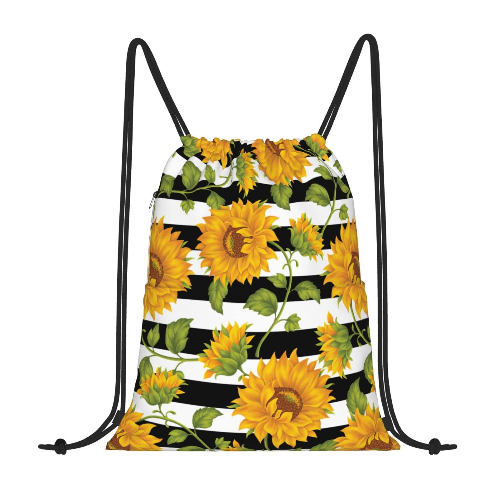 Sunflower Drawstring Backpack - Waterproof Gym & Beach Bag for Women & Men