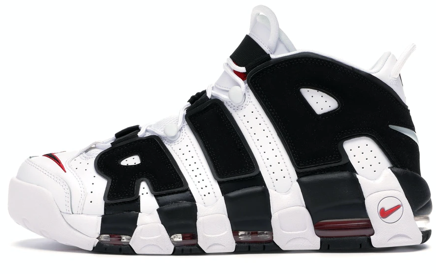 Nike Air More Uptempo Sneakers - White/Black/University Red Basketball Shoes for Men - Perfect for Streetwear & Court Performance