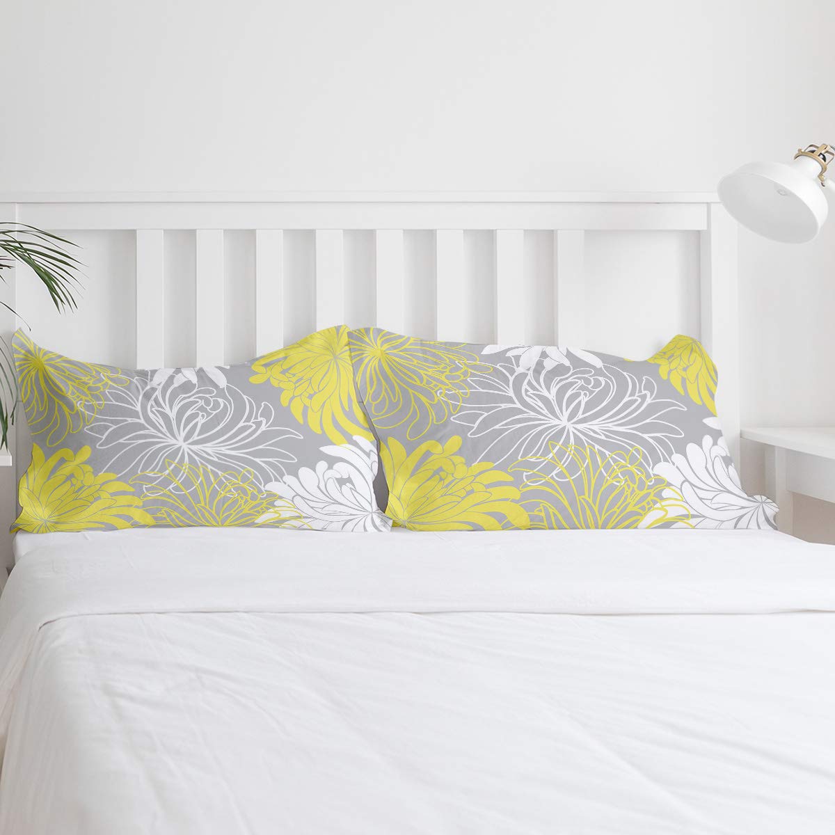 Elegant Daisy Flower Duvet Cover 3-Piece Bedding Set Full Size - Soft Lightweight Comforter Cover with 2 Pillow Shams in Yellow & Grey | Perfect for Guest Rooms, Master Bedrooms & Cozy Home Decor