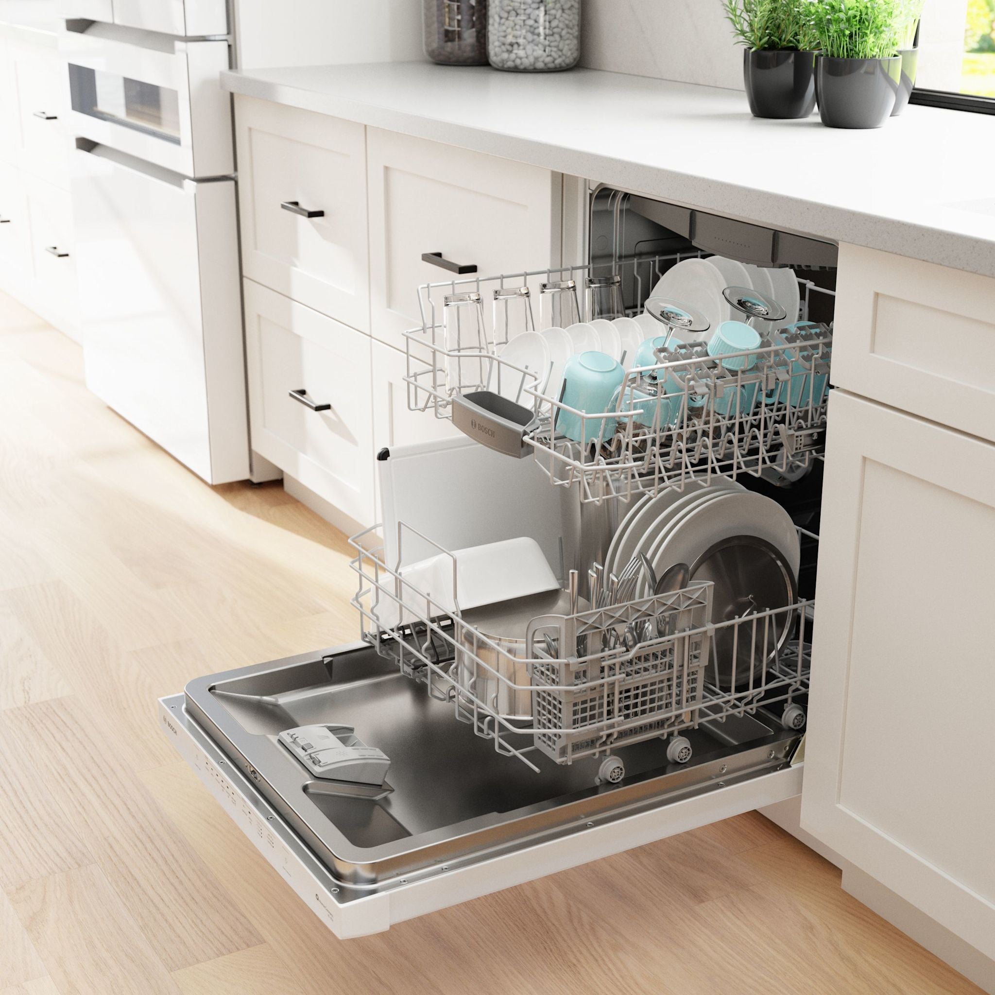 Bosch 300 Series Dishwasher (SHS53CM2N) - Energy Star Certified, Ultra Quiet 44 dB, 16 Place Settings, Stainless Steel Interior - Perfect for Large Families & Open Concept Kitchens