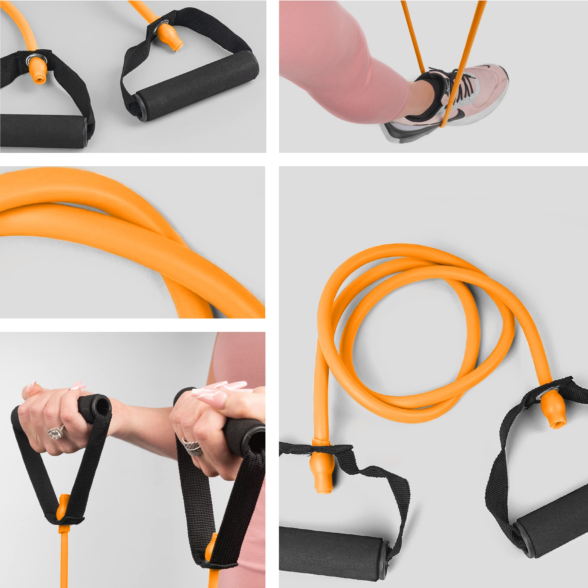 Phoenix Fitness Resistance Band with Handles - Heavy Duty Exercise Bands for Strength Training, Stretching & Workouts - Home & Gym Equipment for Men & Women (Light/Medium/Strong Resistance) - Perfect for CrossFit, Yoga, Pilates & Physical Therapy