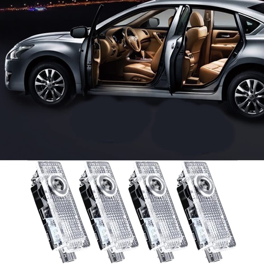 Levante 2016-2019 Car Door Logo Projector Lights - Ghost Welcome Lights, Courtesy Step & Puddle Lights Accessories (4 Pack) - Perfect for Nighttime Safety & Luxury Car Customization