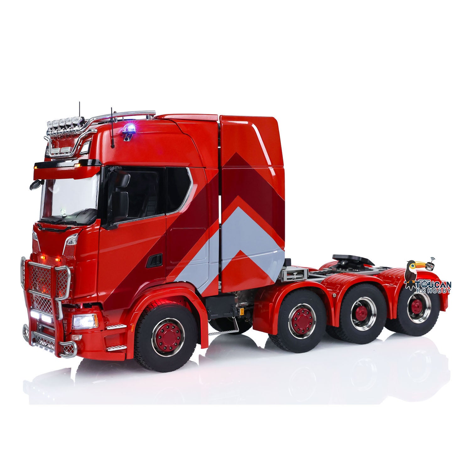 1/14 Scale RC Tractor Truck 770S 8x8 - Metal Chassis Remote Control Lorry with Lock Differential, 3-Speed Transmission, Cab Suspension & Smoke Effect - ST8 Battery Included - Perfect for Off-Road Adventures & Construction Site Play