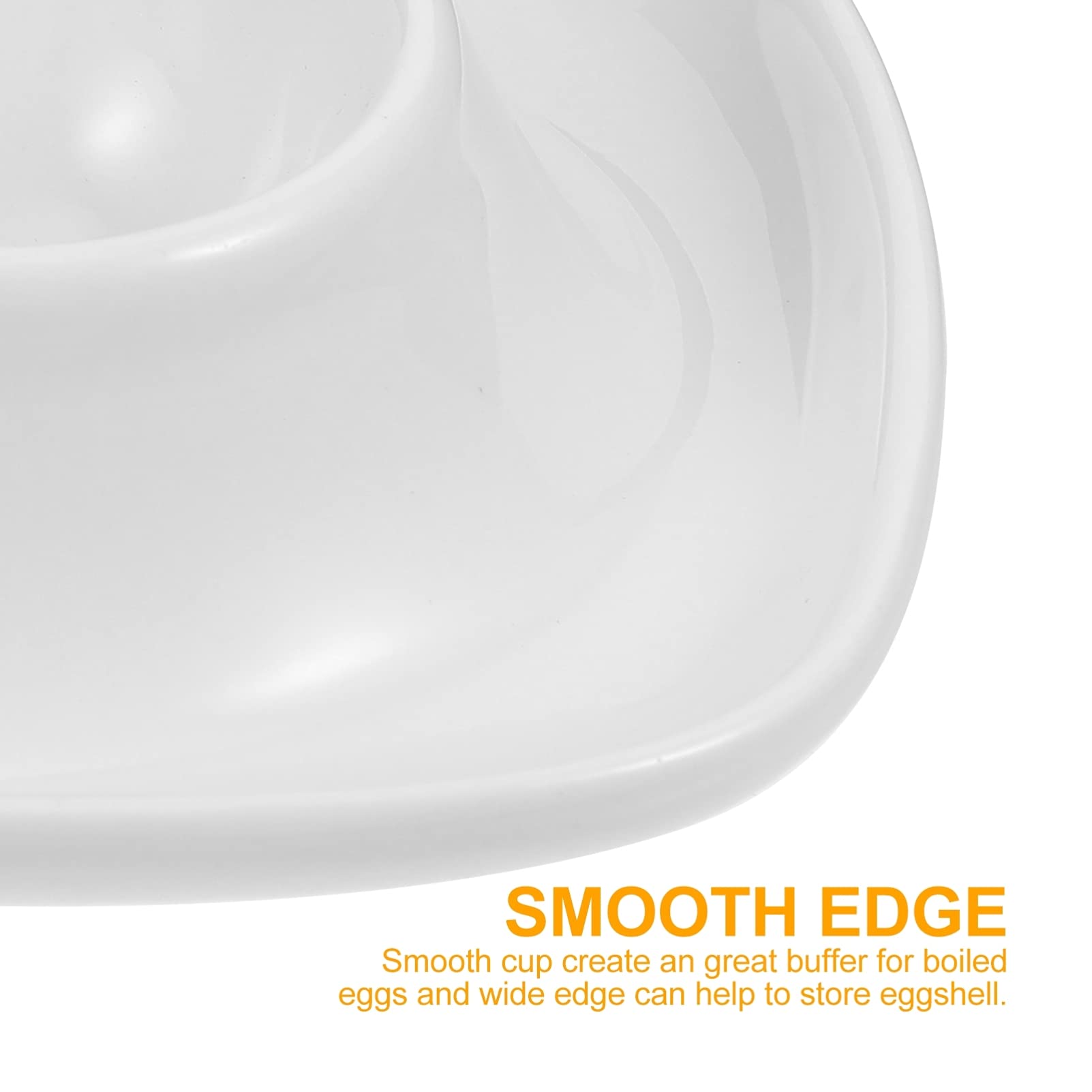 Cabilock 2-Piece White Ceramic Egg Holder Set with Base Bracket Plate - Perfect for Kitchen Countertop, Pantry Organization & Farmhouse Decor