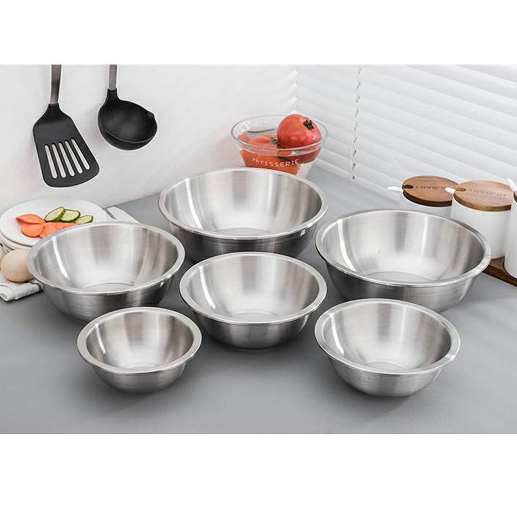 Stainless Steel Soup Pot with Lid - Mixing Bowl Set, Nesting Bowls for Kitchen, Food Storage Containers - Perfect for Cooking, Baking & Meal Prep