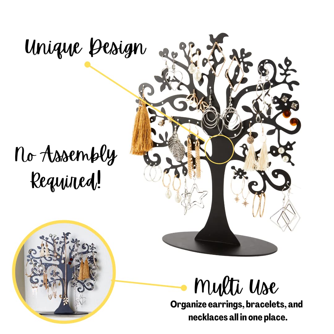 SoCal Jewelry Tree Organizer - Elegant Jewelry Stand for Earrings, Necklaces & Bracelets | Perfect for Bedroom, Bathroom & Travel Jewelry Display & Storage