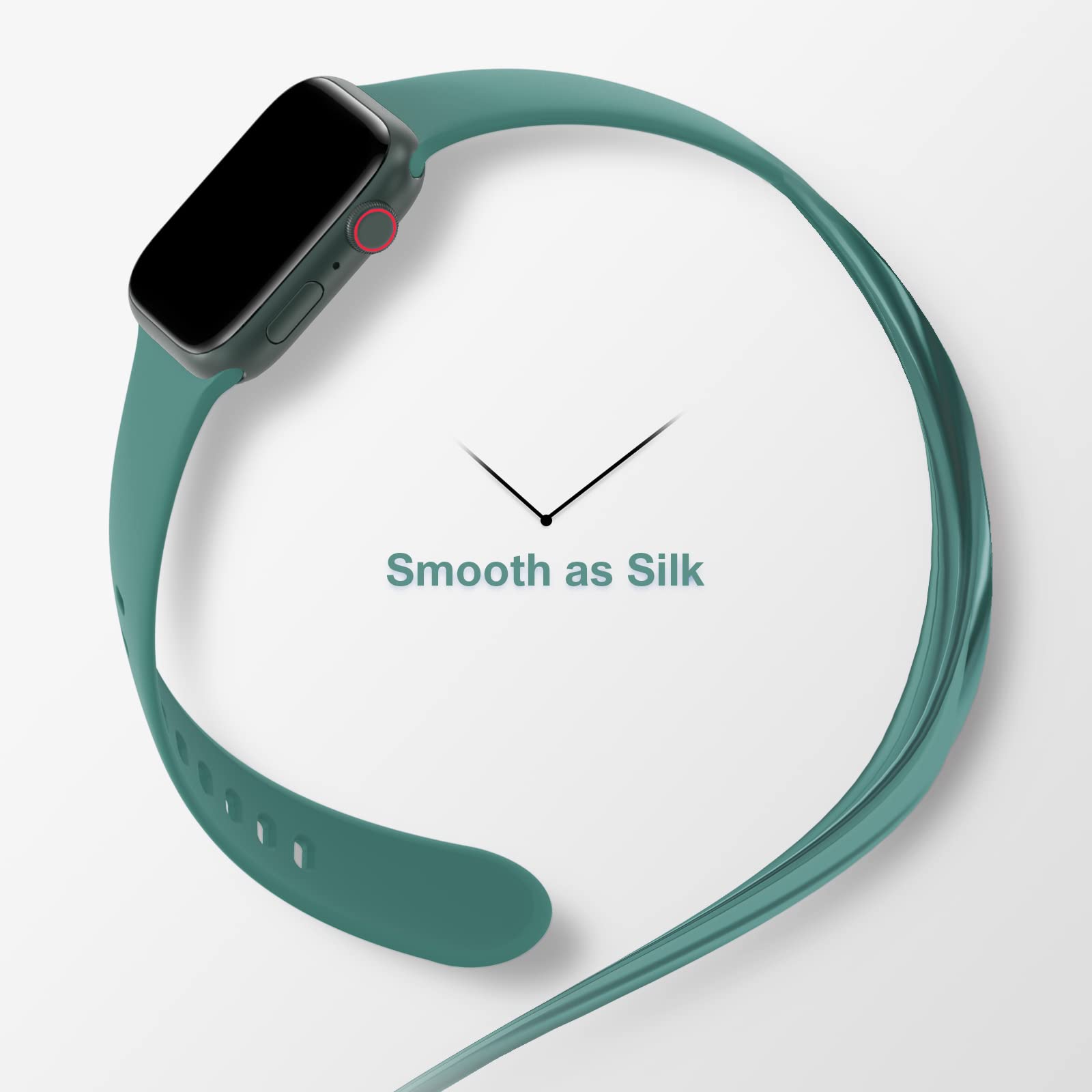 BRG 4 Pack Soft Silicone Sport Bands for Apple Watch Series 9/8/7/6/5/4/3/2/1/SE, Ultra/Ultra 2 (38mm 40mm 41mm 42mm 44mm 45mm 49mm) - Comfortable Replacement Strap for Men & Women - Perfect for Workouts, Running & Everyday Wear
