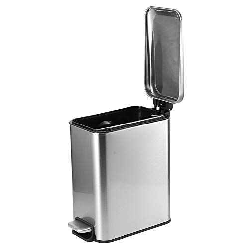 Modern Small Trash Can with Silent Step Pedal - 5L Bathroom & Kitchen Garbage Bin for Home, Bedroom, Office - Odor-Proof & Space-Saving Design for Waste Disposal in Tight Spaces