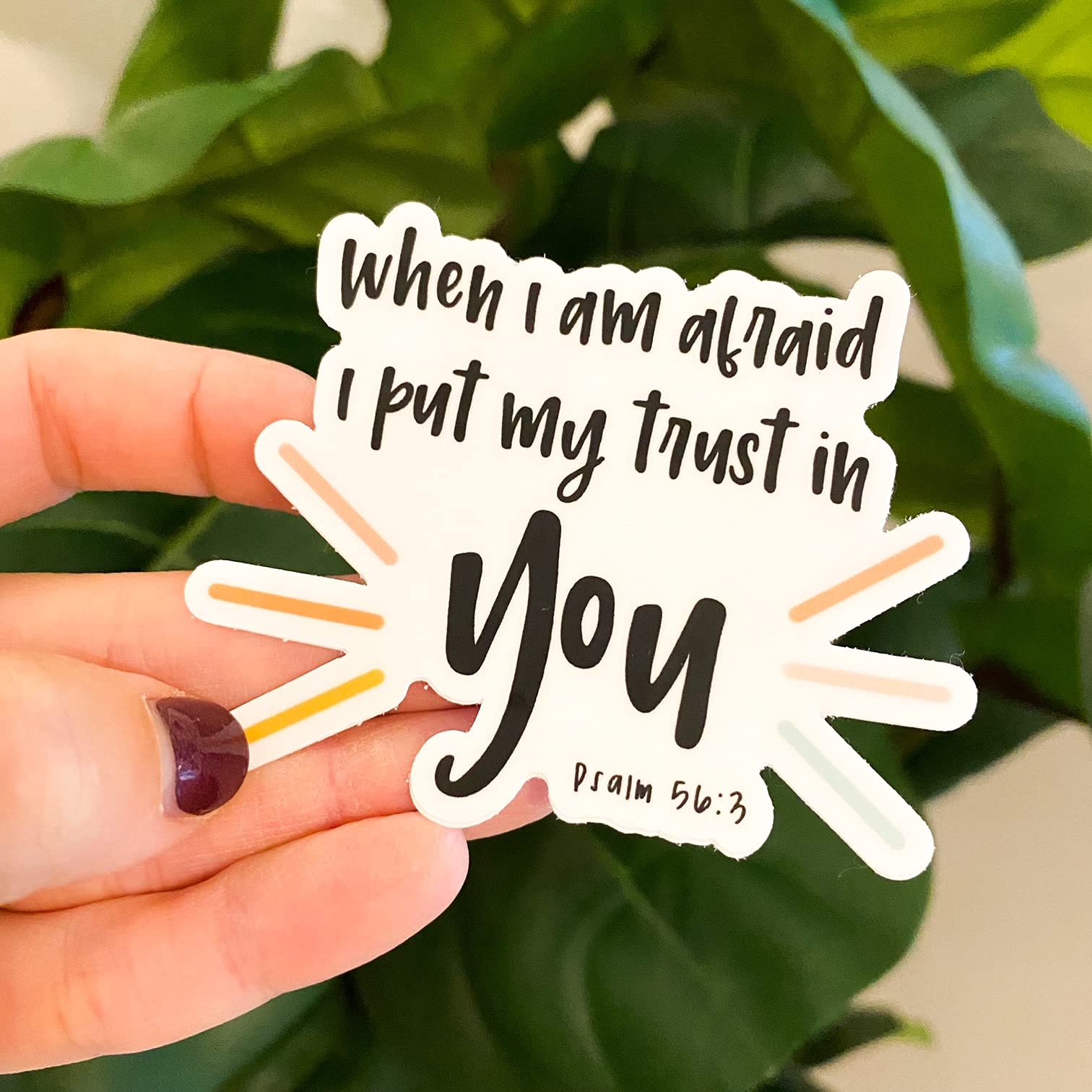 Bible Verse Stickers - Psalm 56:3 'Do Not Be Afraid' Christian Faith Decals | Inspirational Scripture Quotes for Jesus, God & Bible Lovers | Perfect for Journals, Water Bottles & Laptop Decor