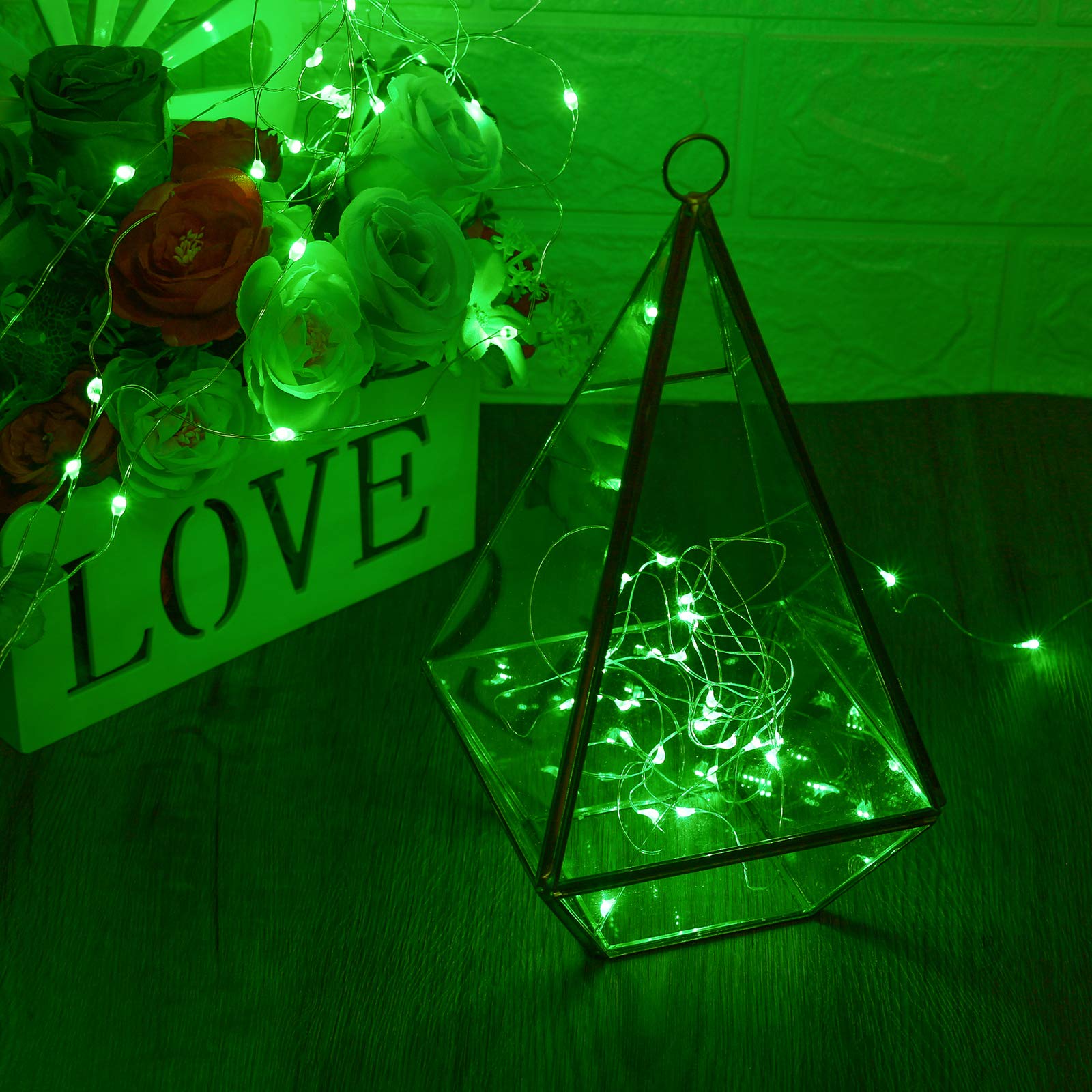 Waterproof LED Fairy String Lights - 10FT Green Starry Lights for Indoor & Outdoor Decor, Christmas, Parties, DIY Home Decoration | Perfect for Bedroom, Garden, Wedding, Holiday Lighting