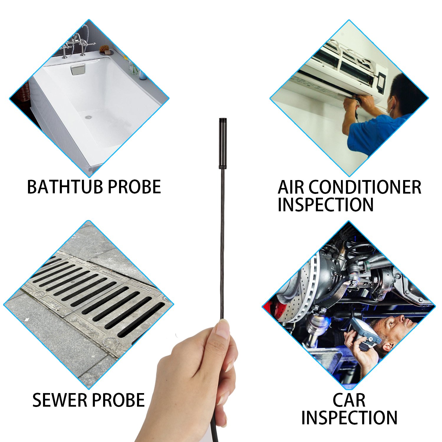 IHONG IH USB 5M-001 HD Video Endoscope Inspection Camera with 6 Adjustable LED Lights & Waterproof Cable - Perfect for Plumbing, Automotive Repair, and Home Inspection