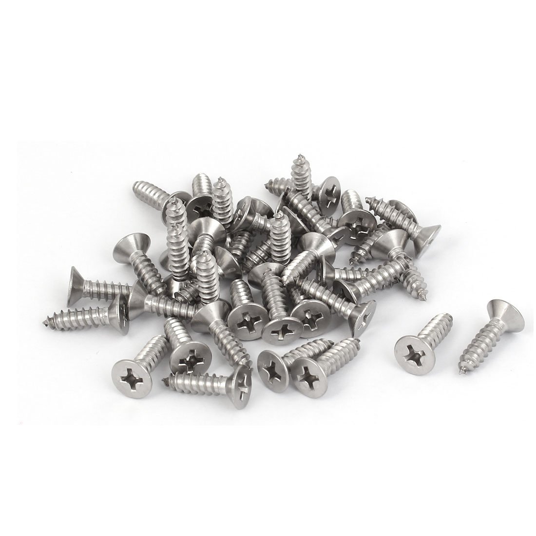 316 Stainless Steel M4.2x16mm Phillips Self-Tapping Screws 40pcs - for Furniture & Electronics Assembly