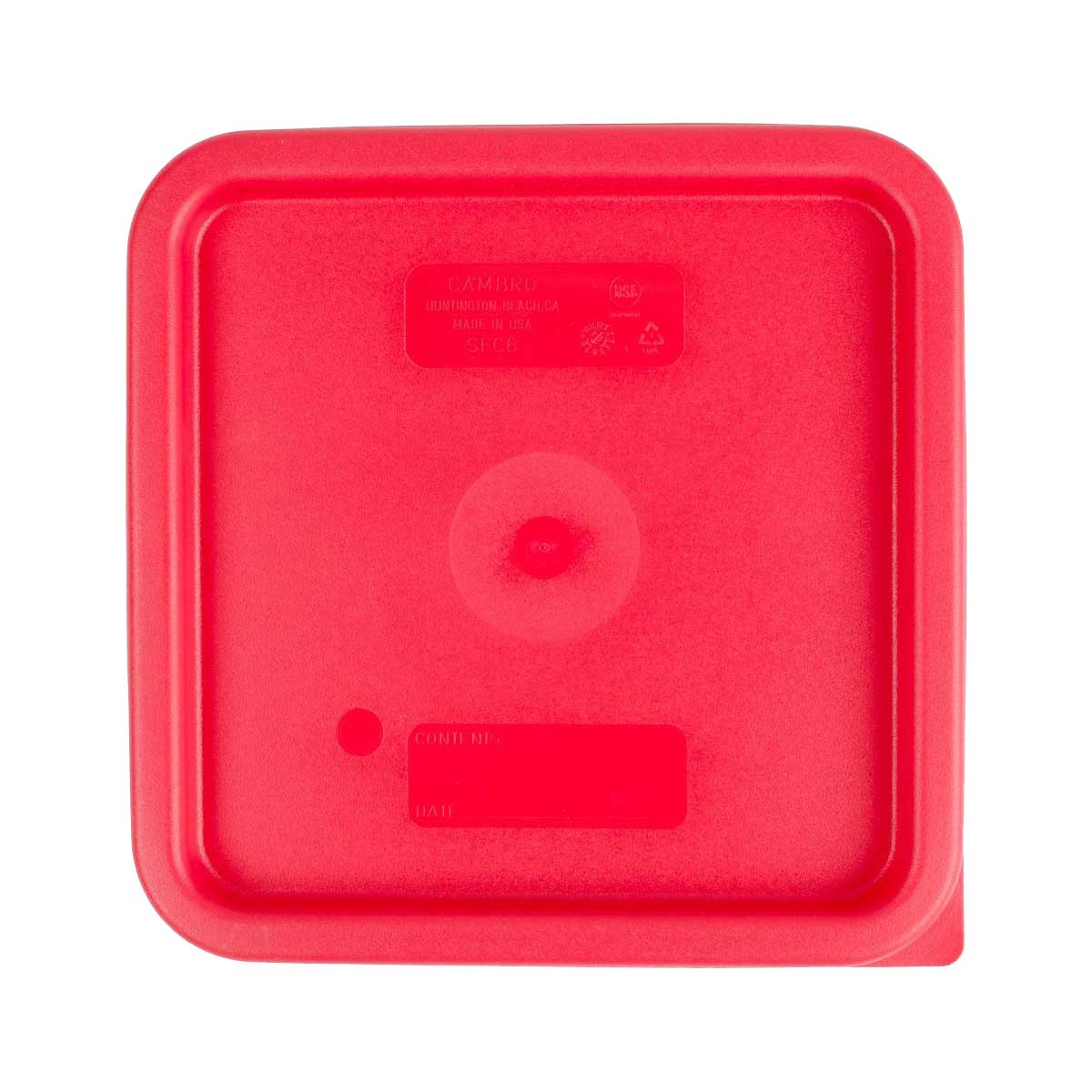 Cambro SFC6451 CamSquare 6 & 8 qt Food Storage Container Lid - Winter Rose Color | Durable Plastic Lid for Commercial Kitchens, Restaurants & Home Meal Prep