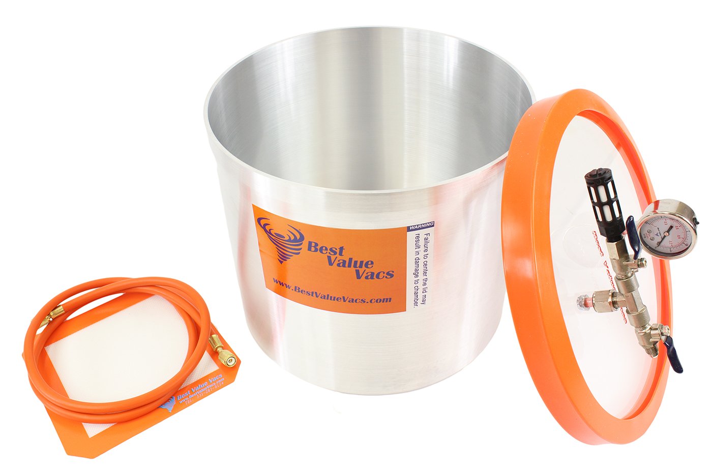 5 Gallon Vacuum Degassing Chamber for Resin, Epoxy, and Silicone - 5GAL Vacuum & Degas Pot for Bubble Removal in Crafting, Casting, and Mold Making