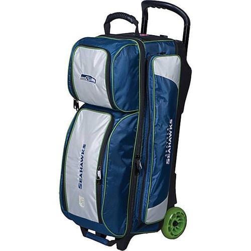 KR NFL Triple Roller Seahawks Bowling Bag - Durable Rolling Bowling Bag for Seattle Seahawks Fans - Perfect for League Play, Tournaments & Practice