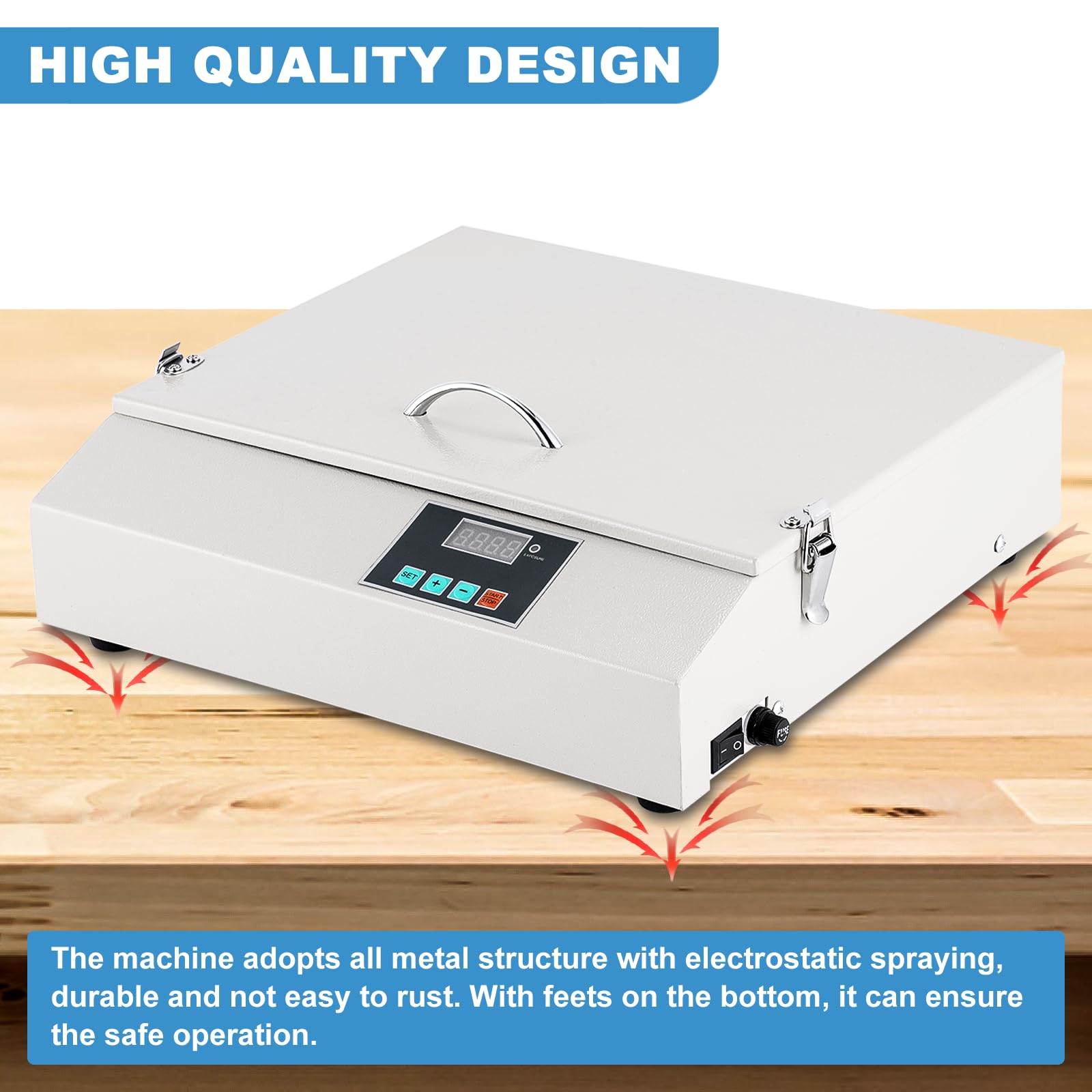 10.2x8.3inch LED UV Exposure Unit for Screen Printing - 110V Silk Screen Plate Making Machine | Perfect for DIY T-Shirt Printing, Sign Making & Craft Projects