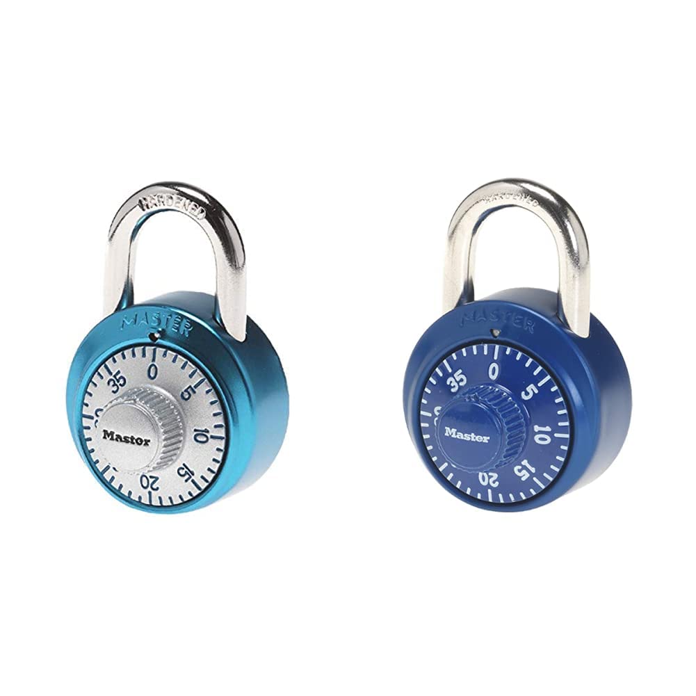 Master Lock 1561DLTBLU Combination Padlock - 1 Pack Light Blue Locker Lock for Gym, School & Storage | Secure Your Belongings at Work, Travel & Sports Facilities
