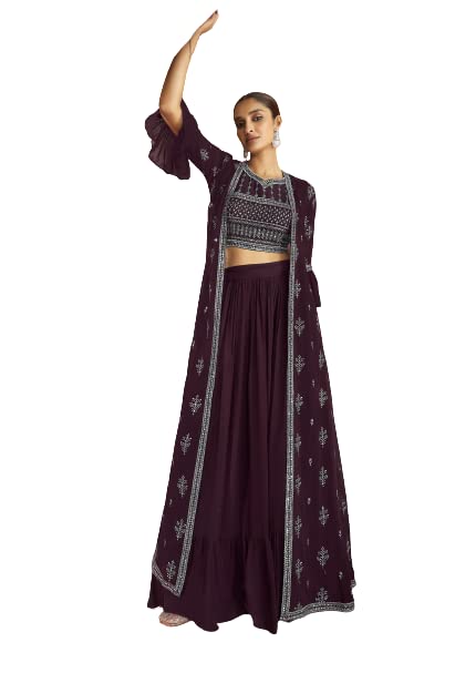 Rahi Fashion Women's Faux Georgette Sharara Set - Elegant Ethnic Outfit for Weddings, Parties & Festive Occasions