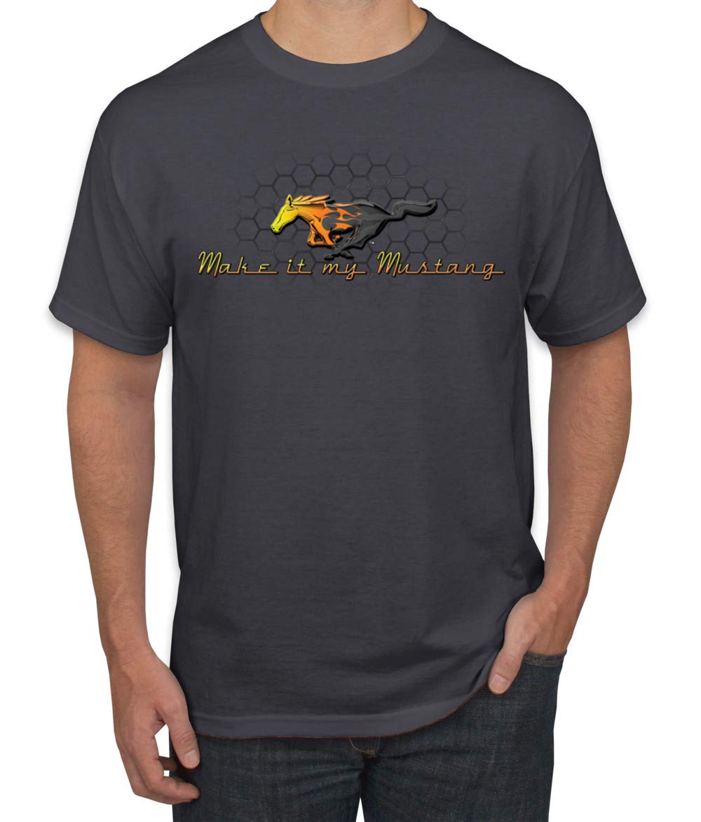 Vintage Ford Mustang Honeycomb Graphic T-Shirt for Men - Classic Muscle Car Design, Comfortable Cotton Tee - Perfect for Car Enthusiasts, Casual Wear & Car Shows