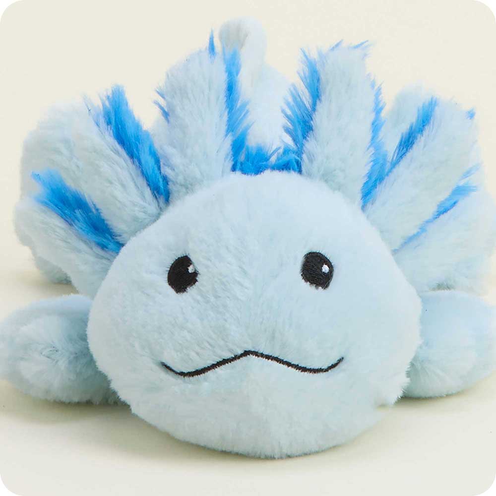Blue Axolotl Warmies Junior - Microwavable Plush Heating Pad for Kids | Perfect for Bedtime, Stress Relief & Comfort