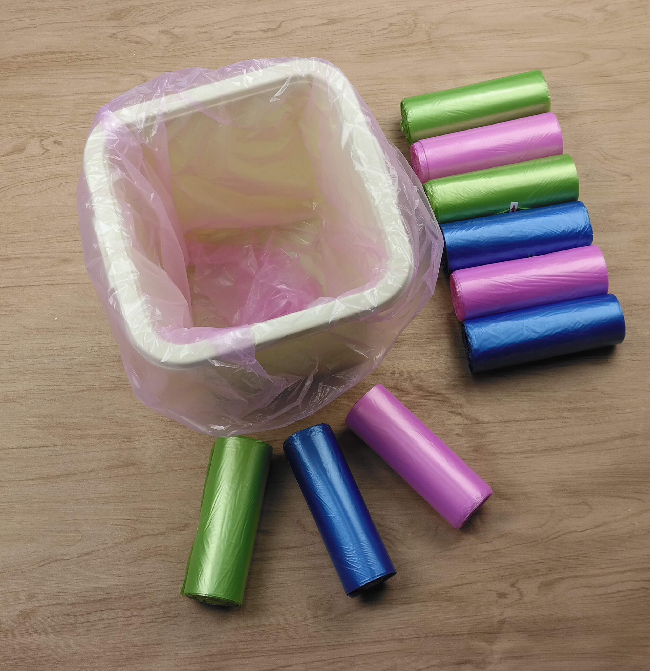 1.6 Gallon Trash Bags - 180 Count (9 Rolls) - Strong & Durable for Kitchen, Bathroom, Office & Car Waste Disposal