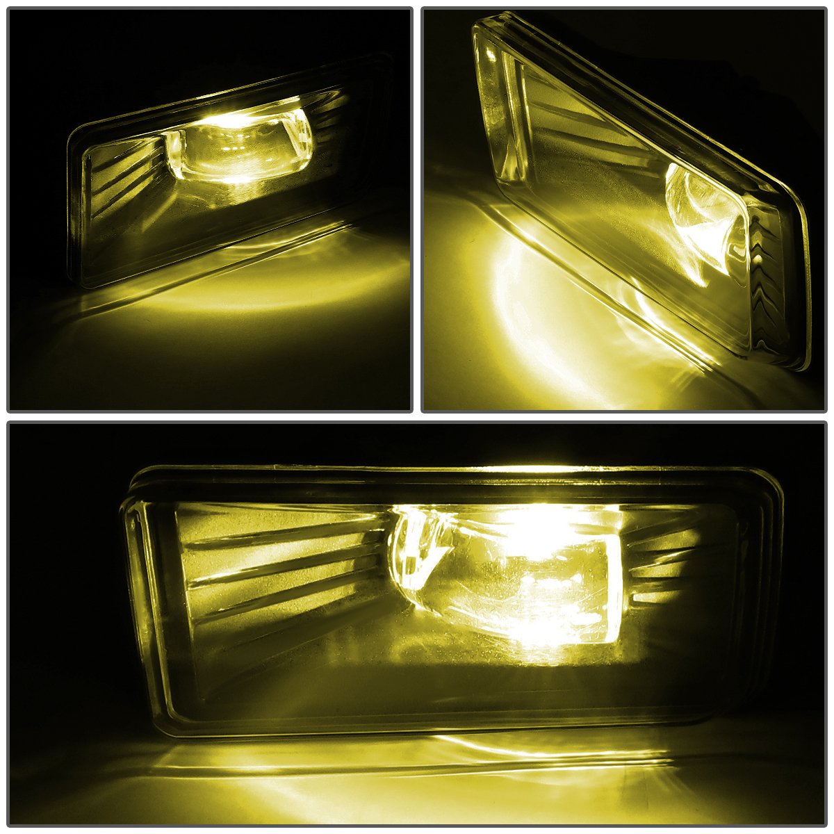 Auto Dynasty Compatible with Chevy Silverado 1500 Black Amber Corner DRL Projector Headlight & Amber Lens Fog Light Kit with Switch - Upgrade Lighting for Off-Road & Night Driving