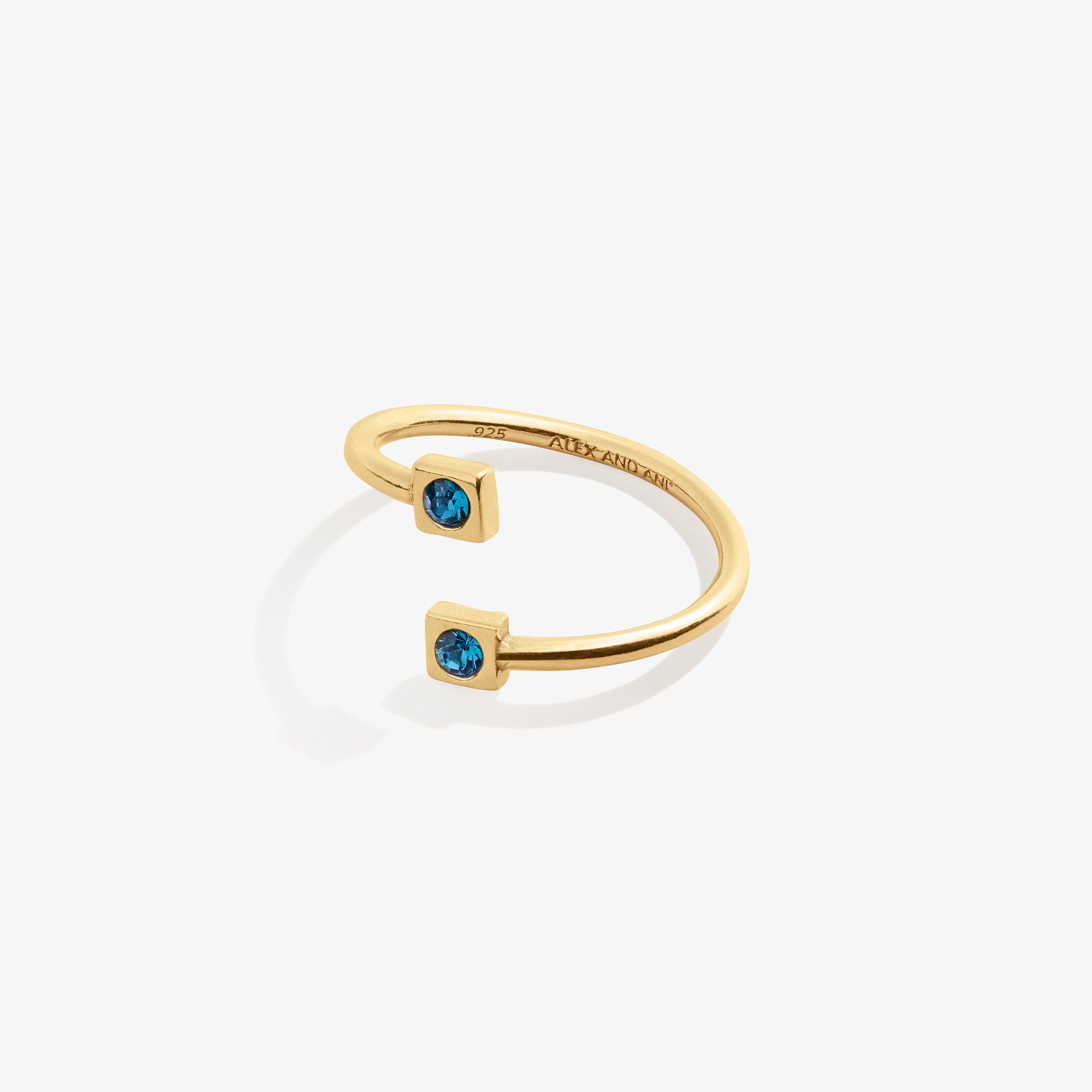 December Birthstone Blue Zircon Ring Wrap - Sterling Silver Stackable Dainty Jewelry for Women - Perfect Gift for Anniversary, Birthday & Christmas
