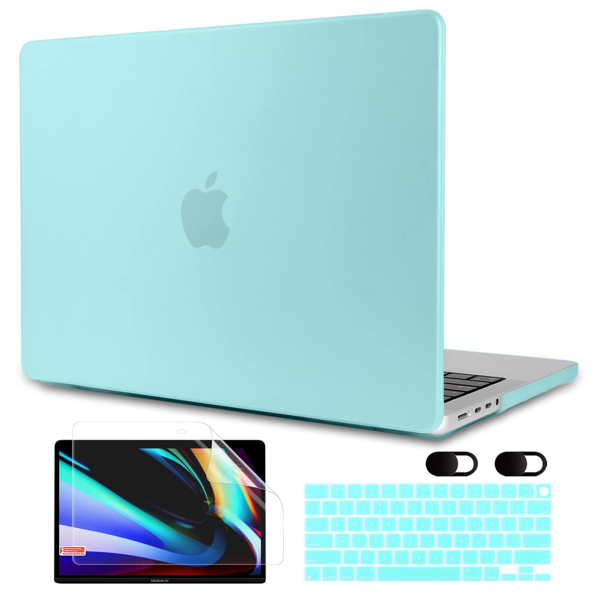 Premium Hard Shell Case for MacBook Pro 16 Inch (2021-2023 Models A2485/A2780 M1/M2 Pro/Max) - Includes Keyboard Cover & Webcam Protector - Shockproof Protective Cover for Work, Travel & Home Office - Turquoise
