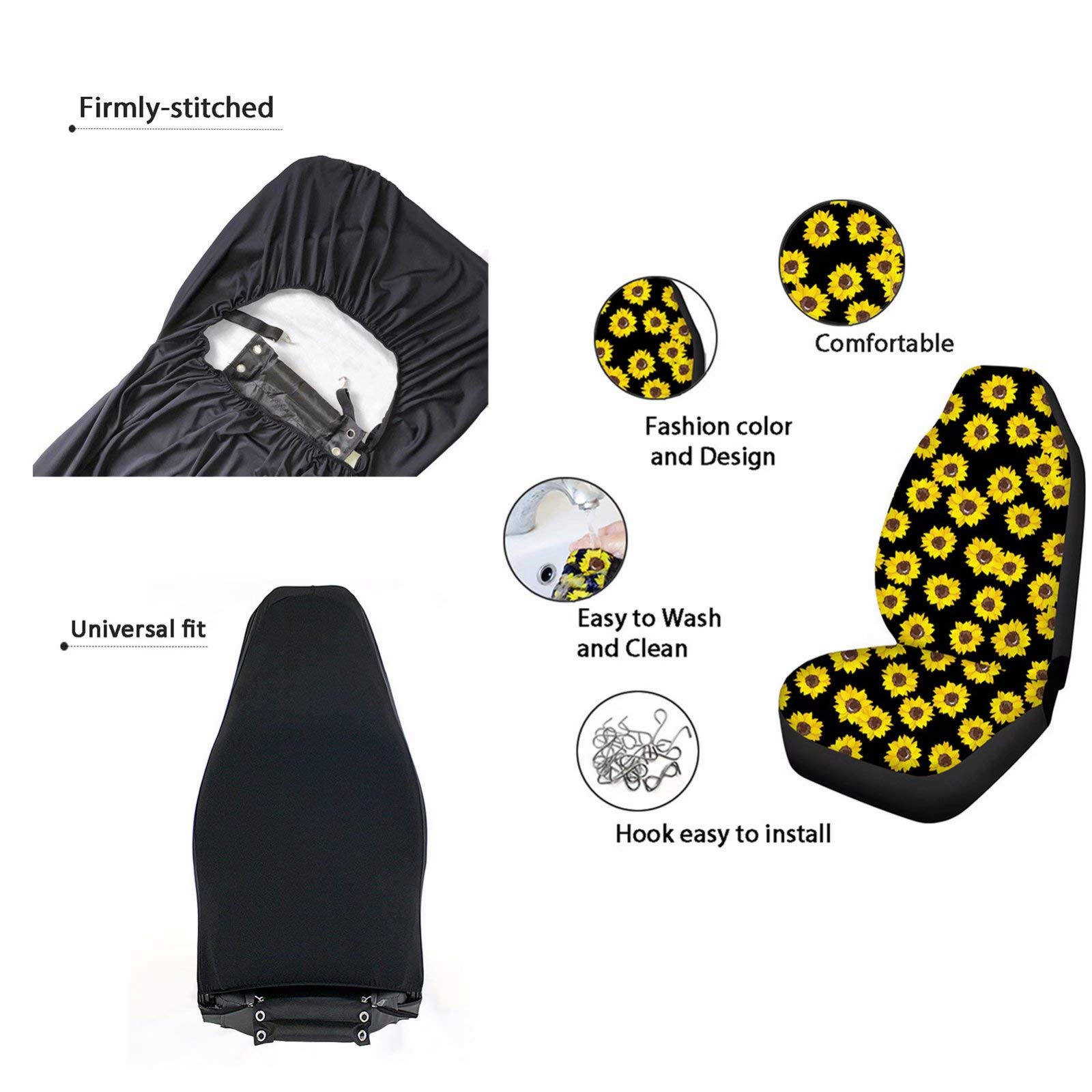 Premium Moon Star Car Seat Cover Full Set with Steering Wheel Protector - 8-Piece Universal Fit for Cars, SUVs & Trucks - Soft Comfort & Stylish Protection for Men & Women - Perfect for Daily Commute, Road Trips & Family Travel