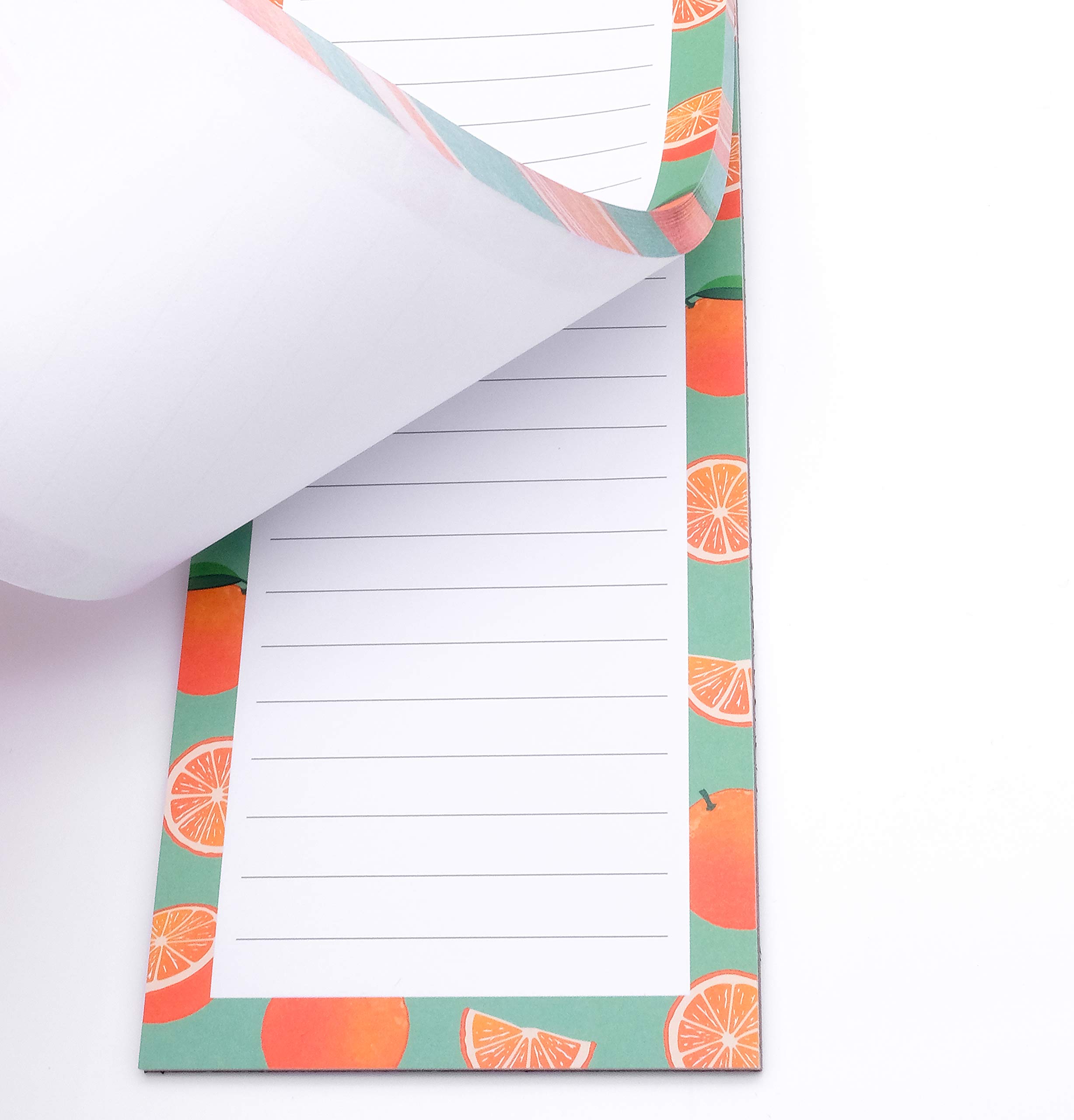 8 Pack Magnetic Notepads for Grocery, Shopping & To-Do Lists - Strong Magnetic Back, Realistic Fruit Designs, 25 Sheets per Pad, 7.5 x 3.5 Inch - Perfect for Fridge, Office & Home Organization