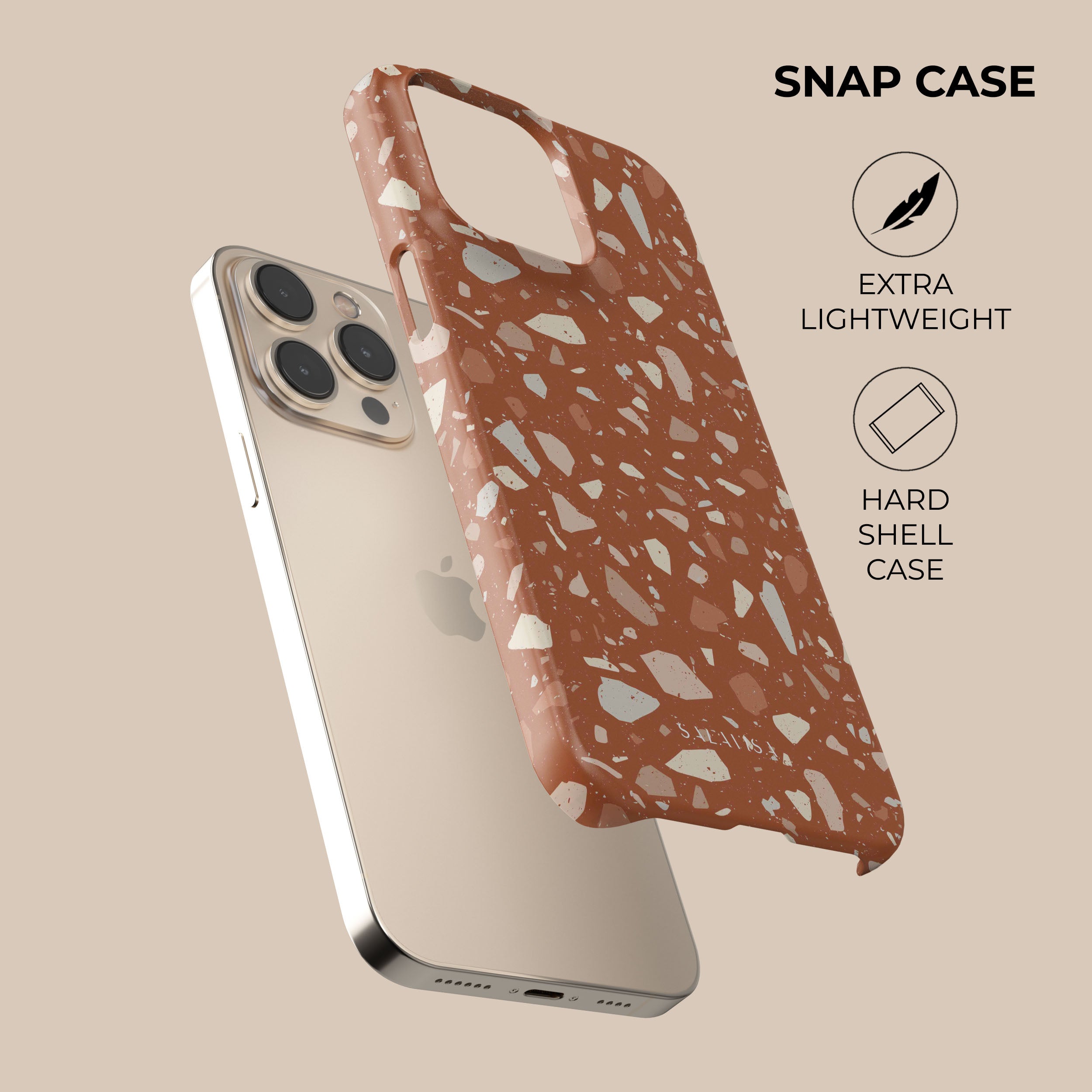 Stylish Orange Terrazzo Pattern Phone Case - Durable Protective Cover for iPhone & Samsung - Perfect for Everyday Use, Travel & Fashion Accessories