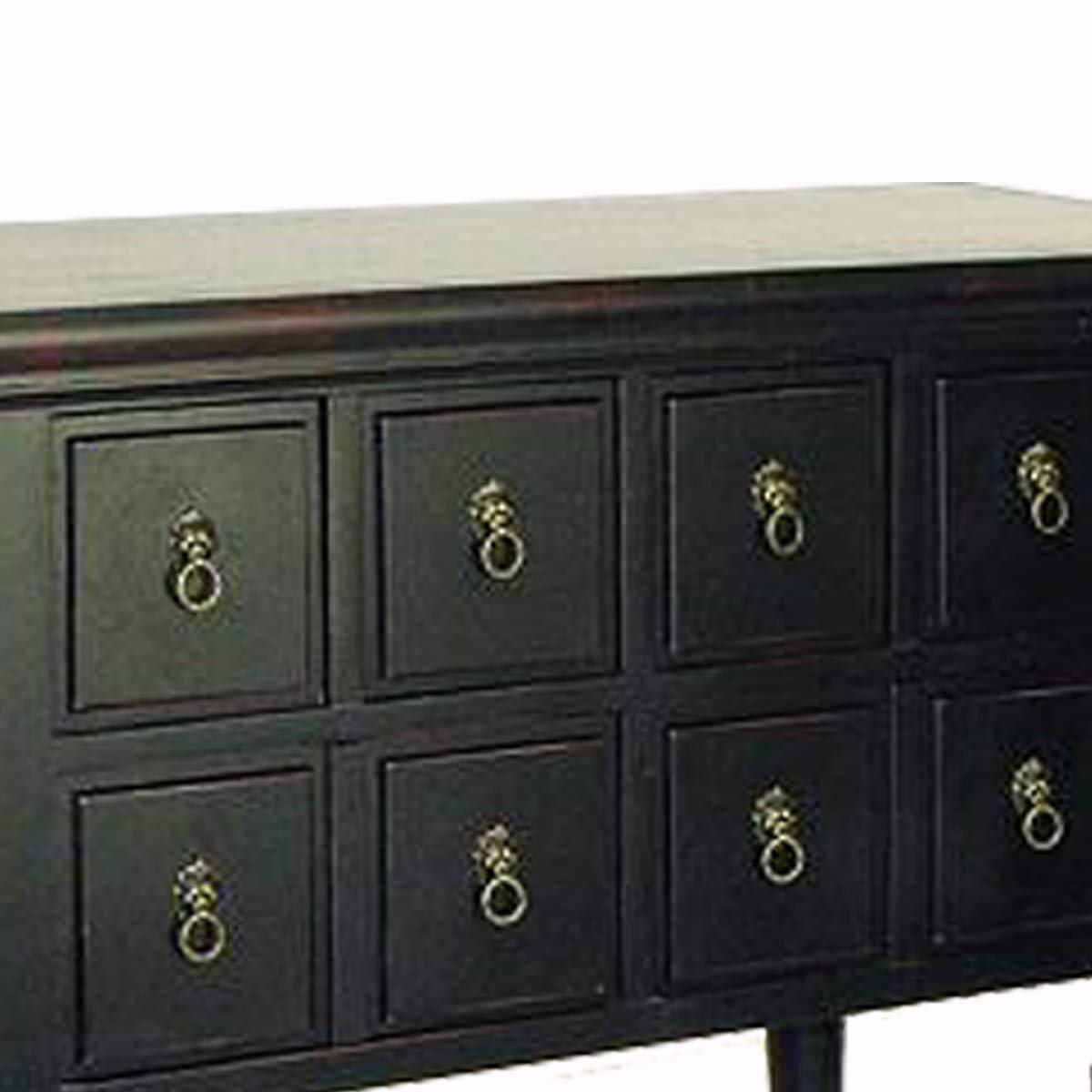 Benjara 6-Drawer Console Table with Bottom Shelf - Hand-Finished Black Wooden Entryway Furniture for Living Room, Hallway & Foyer Decor
