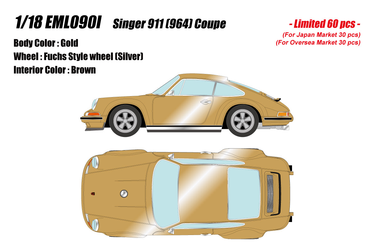 PREORDER - Eidolon 1:18 Scale Porsche 911 (964) Singer Coupe Model Car - Limited Edition Collectible for Car Enthusiasts & Display - Perfect for Home Office Decor, Gift for Porsche Fans, and Model Car Collections