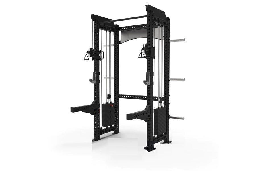 Warrior 1.0 Cable Crossover Pulley Power Rack Gym System - Home & Commercial Strength Training Equipment for Full Body Workouts