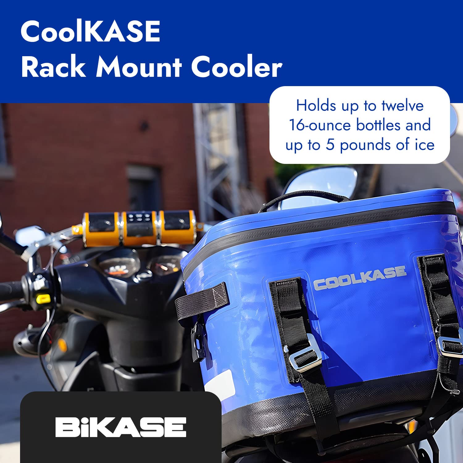 BiKASE CoolKASE - Waterproof Mountable Cooler Bag for Bicycle Rear Rack, Motorcycle, ATV & Kayak - Portable Travel Cooler for Men & Women - Perfect for Camping, Road Trips & Outdoor Adventures