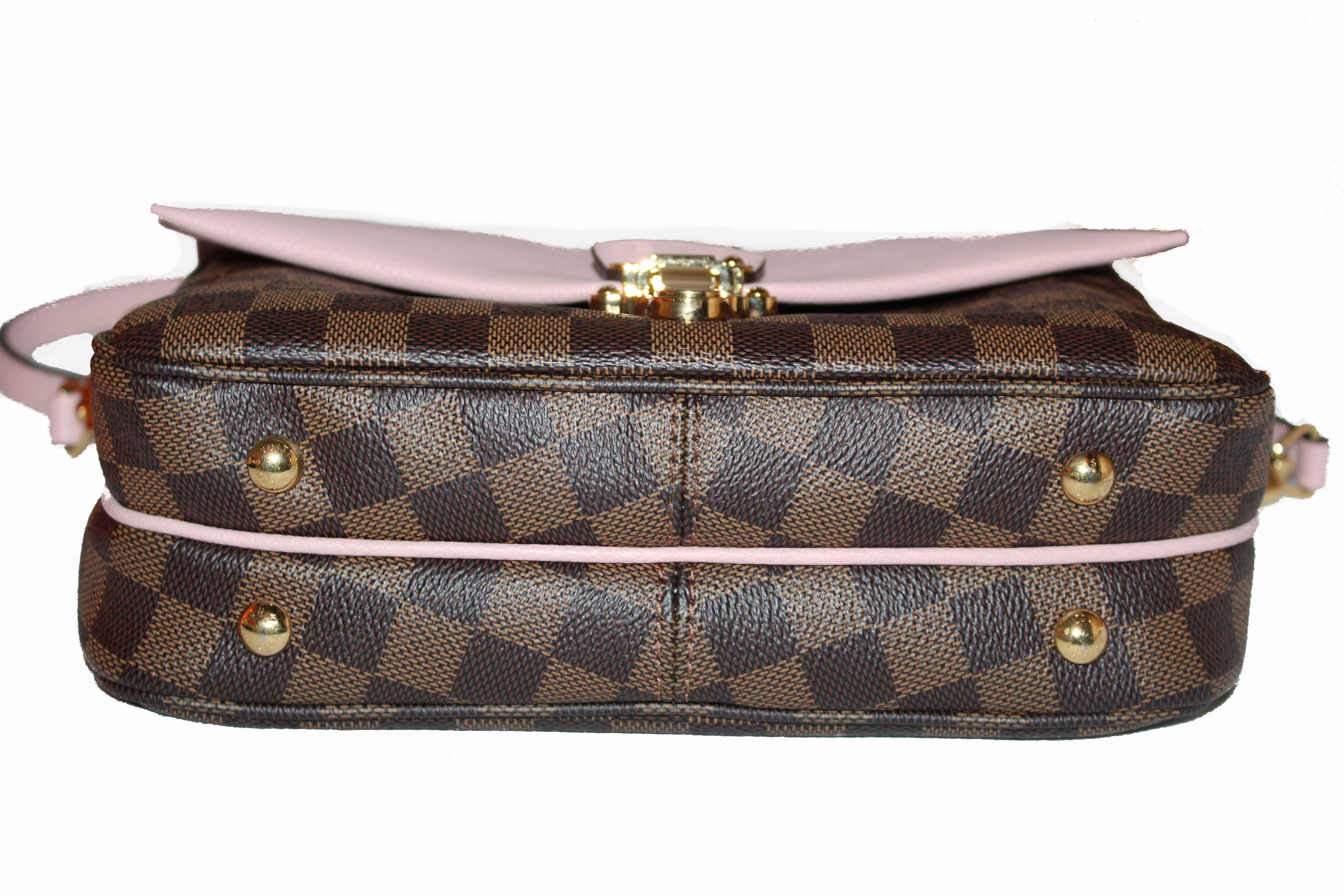 Authentic Louis Vuitton Damier Ebene Pink Clapton Crossbody Bag for Women - Luxury Shoulder Purse with Adjustable Strap, Perfect for Date Night, Travel & Everyday Use