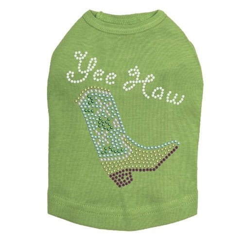 Yee Haw Dog Tank Top - Green & Turquoise Pet Apparel for Dogs - Perfect for Western Themed Parties & Outdoor Adventures