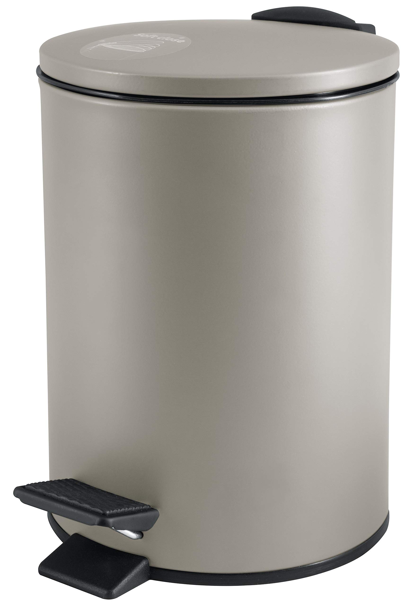 Spirella - Adelar 13 Gallon Stainless Steel Trash Can with Lid, Taupe - Modern Kitchen & Office Waste Bin for Home & Commercial Use