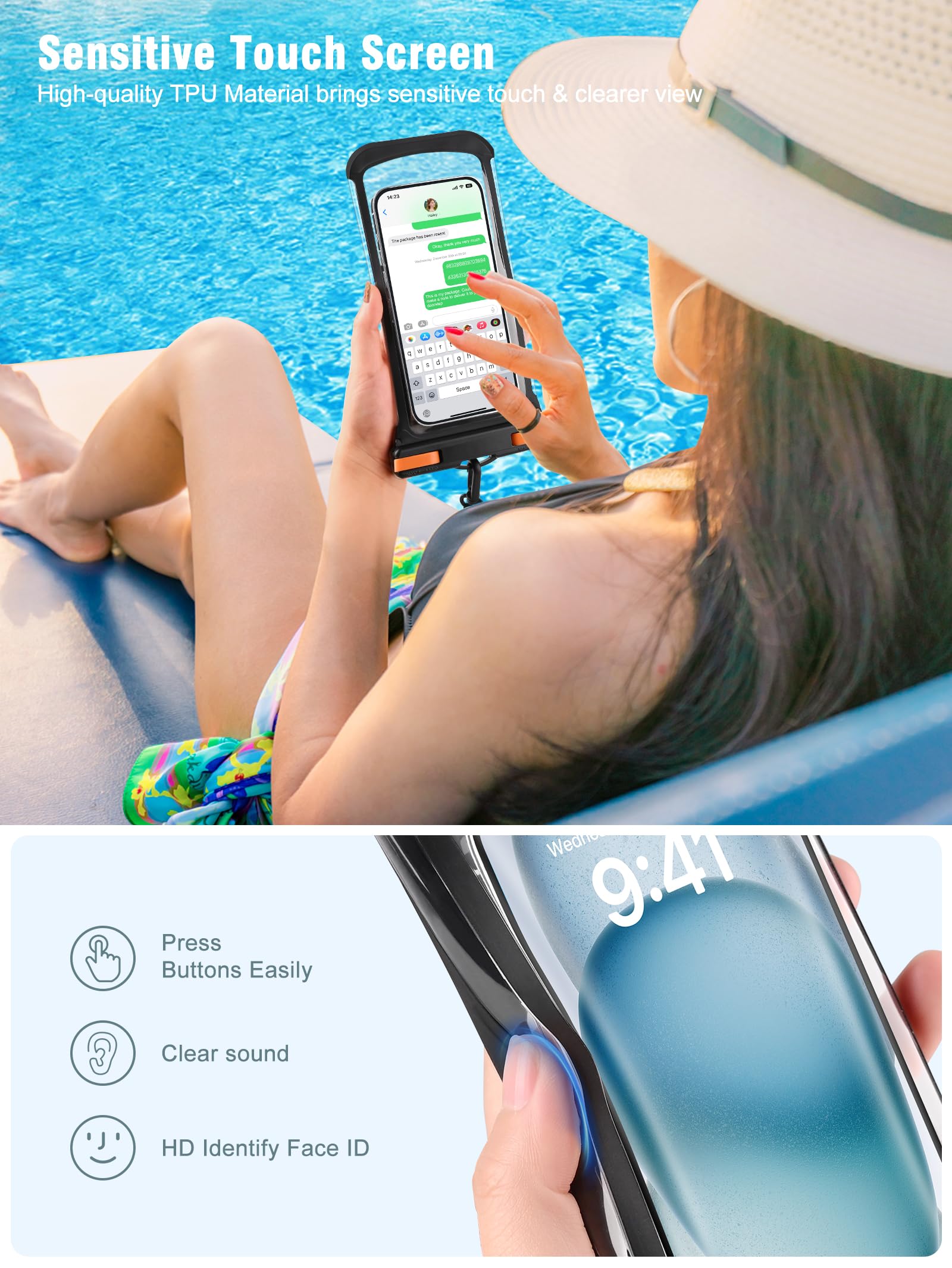 Waterproof Phone Pouch 2 Pack - IPX8 Underwater Dry Bag for iPhone 15 14 13 12 Pro Max XS & Samsung (Up to 7.0