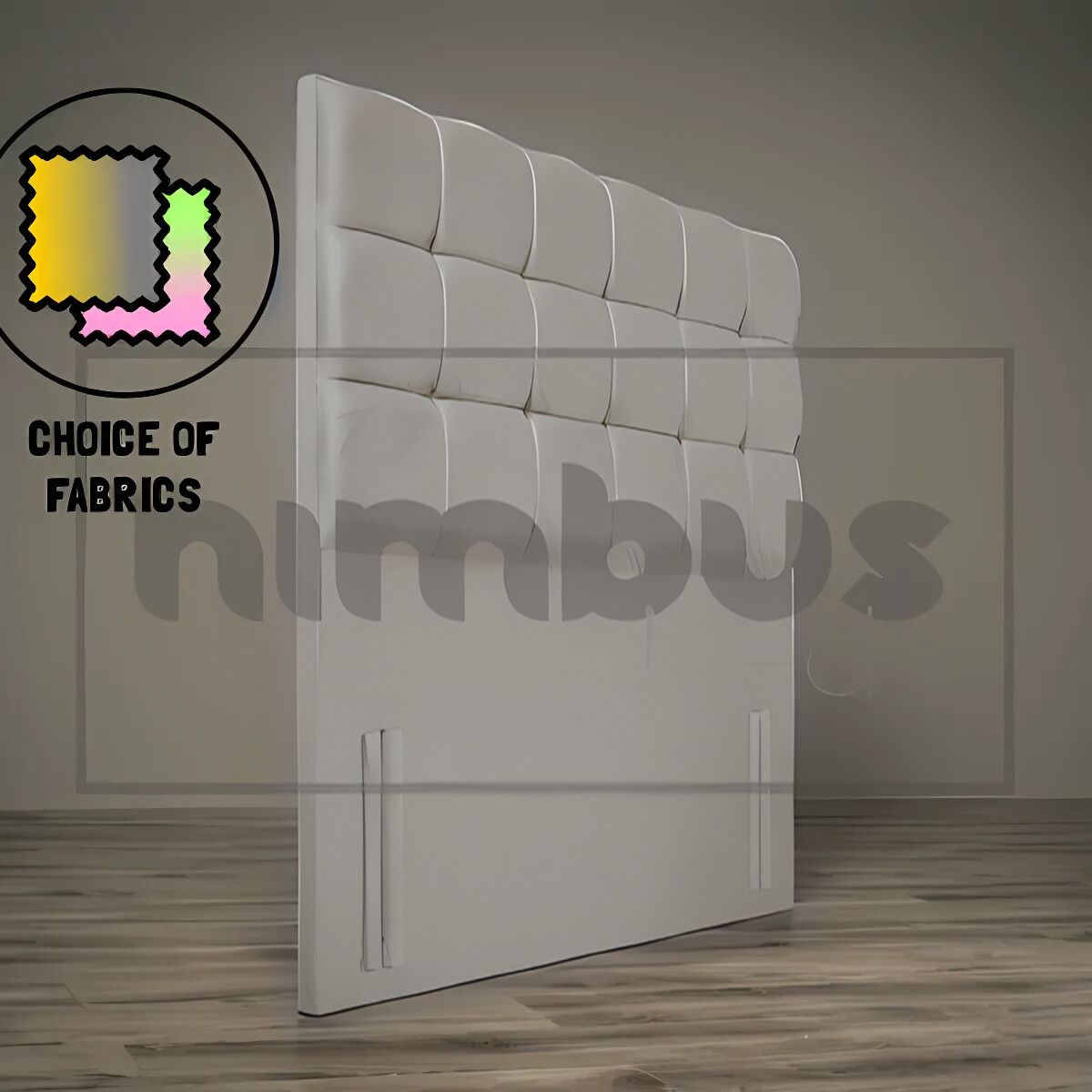 Modern Floor Standing Cube Headboard - Upholstered Bed Frame with Storage & LED Lights - Perfect for Small Bedrooms, Apartments & Dorm Rooms
