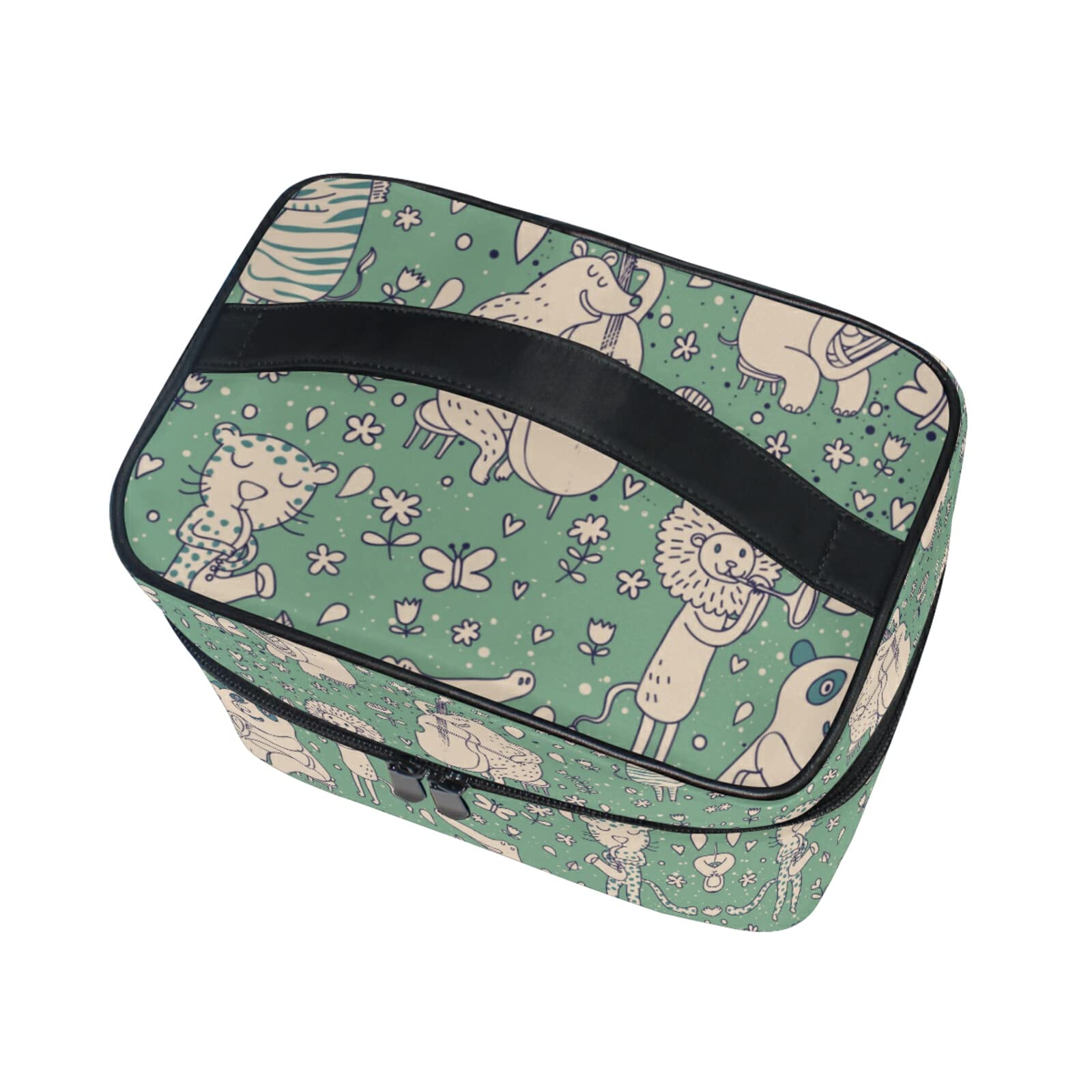 Pink Floral Music Band Cosmetic Bag Organizer - Waterproof Zippered Makeup Pouch & Toiletry Case for Women & Girls - Perfect for Travel, Gym, and Daily Essentials Storage