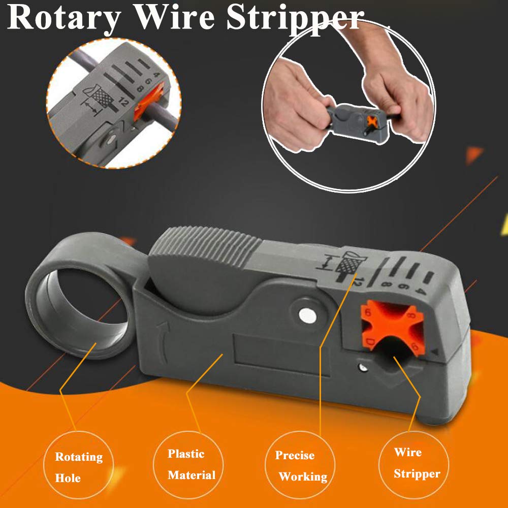LEATBUY RJ45 Crimper Tool Kit - CAT5/CAT6 Ethernet Cable Crimping Tool with 50PCS Pass Through Connectors & Covers, Wire Stripper, Punch Down Tool for Network Installation - Perfect for Home Office, Server Room, and IT Professionals (Red)